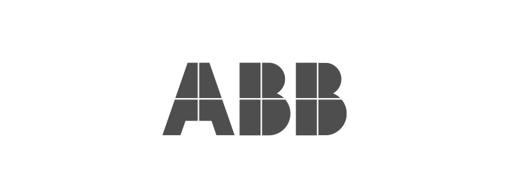 A black and white logo with the word abb.